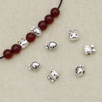 Easter Carrot and Rabbit Metal Beads 8mm Polished Silver Tone 100pcs