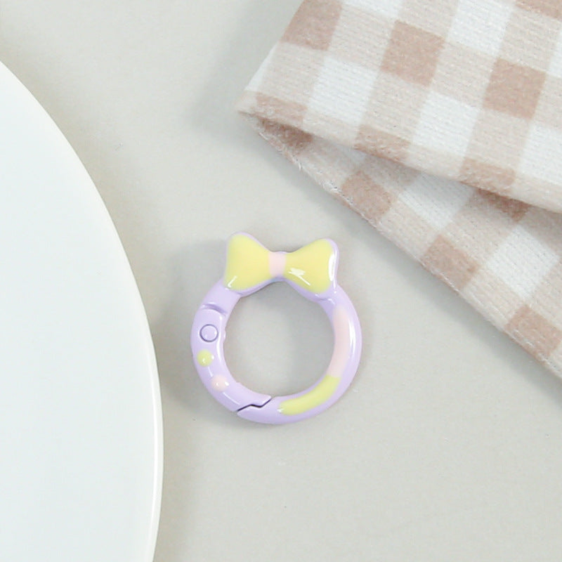 Zinc Alloy Bow Trigger Keyrings 27mm Baking Painted 6pcs 16