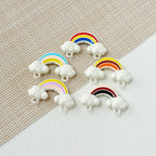Painted Rainbow and Swing Plate Metal Beads 43mm 28mm Baking Finish 10pcs 8