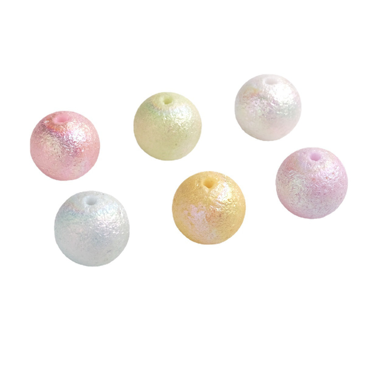 Frosted Acrylic Beads 16mm Cream Imitation Pearl Wrinkled 50pcs