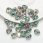 Electroplated Skull Glass Beads 8X10mm Vintage Iridescent Chrome 30pcs 13