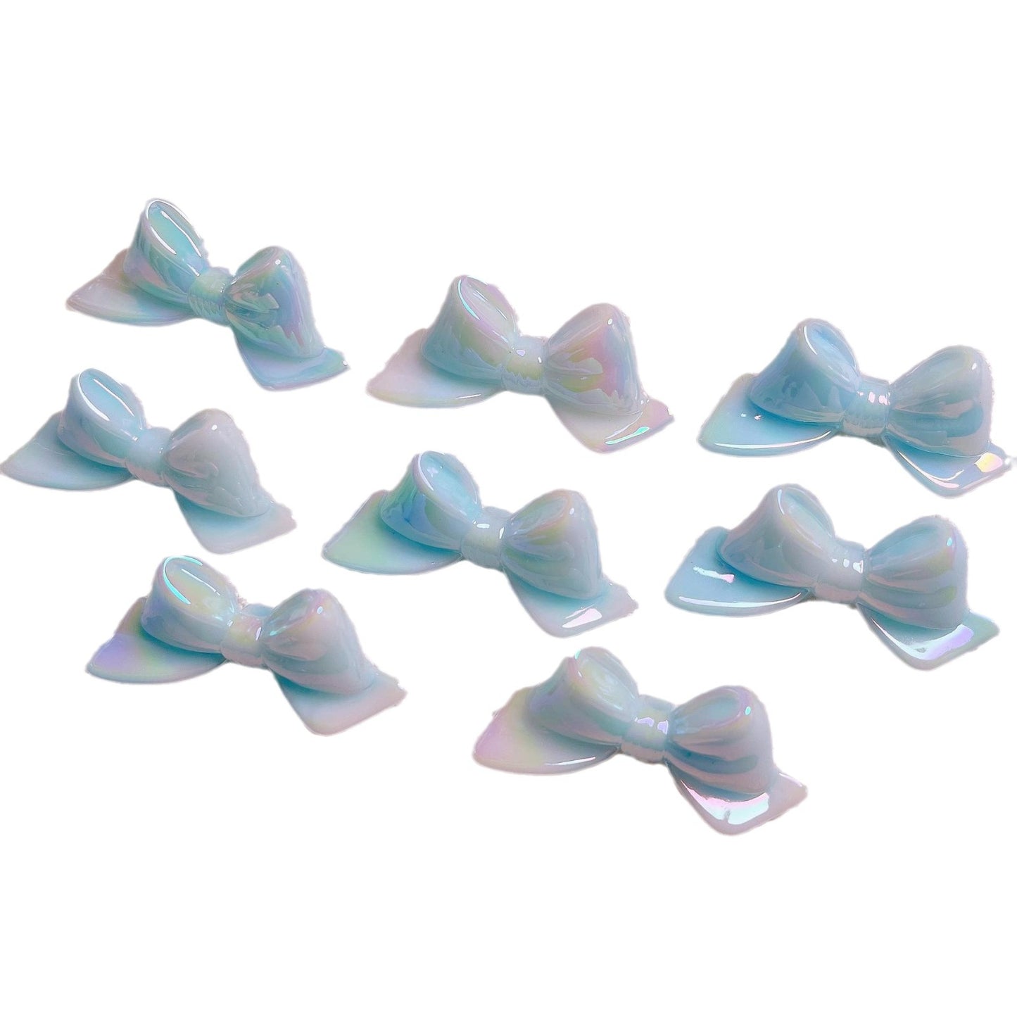 Glow In The Dark Bow Acrylic Beads 20x46mm Double Color Plating 5pcs 5