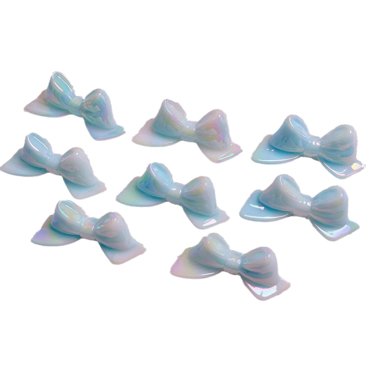 Glow In The Dark Bow Acrylic Beads 20x46mm Double Color Plating 5pcs 5