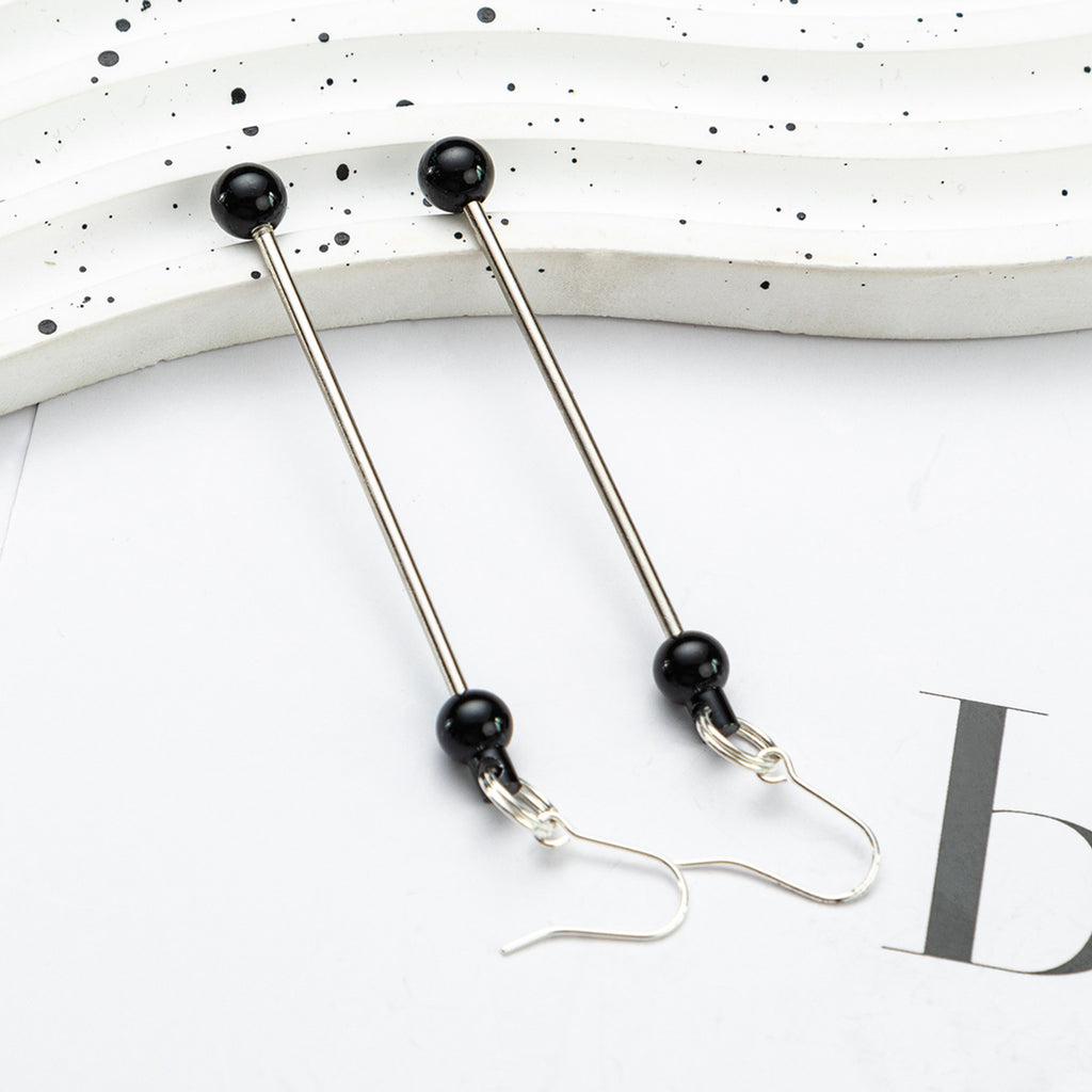 Beadable Earrings Metal Colorful Bar 7.8cm 4.4g Wholesale 2