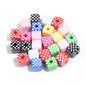 Colored Checkerboard Rounded Acrylic Square Beads 13mm 10pcs 10