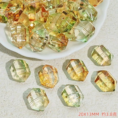 Gradient Faceted Hexagonal Prisms Glass Beads 20mm 25pcs 14
