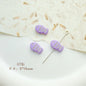 Cat Strawberry Moon Metal Beads Purple Tone Baking Painted 10pcs 9