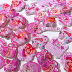Flat Sassy Barbie Acrylic Beads Mixed Colors 50pcs 5