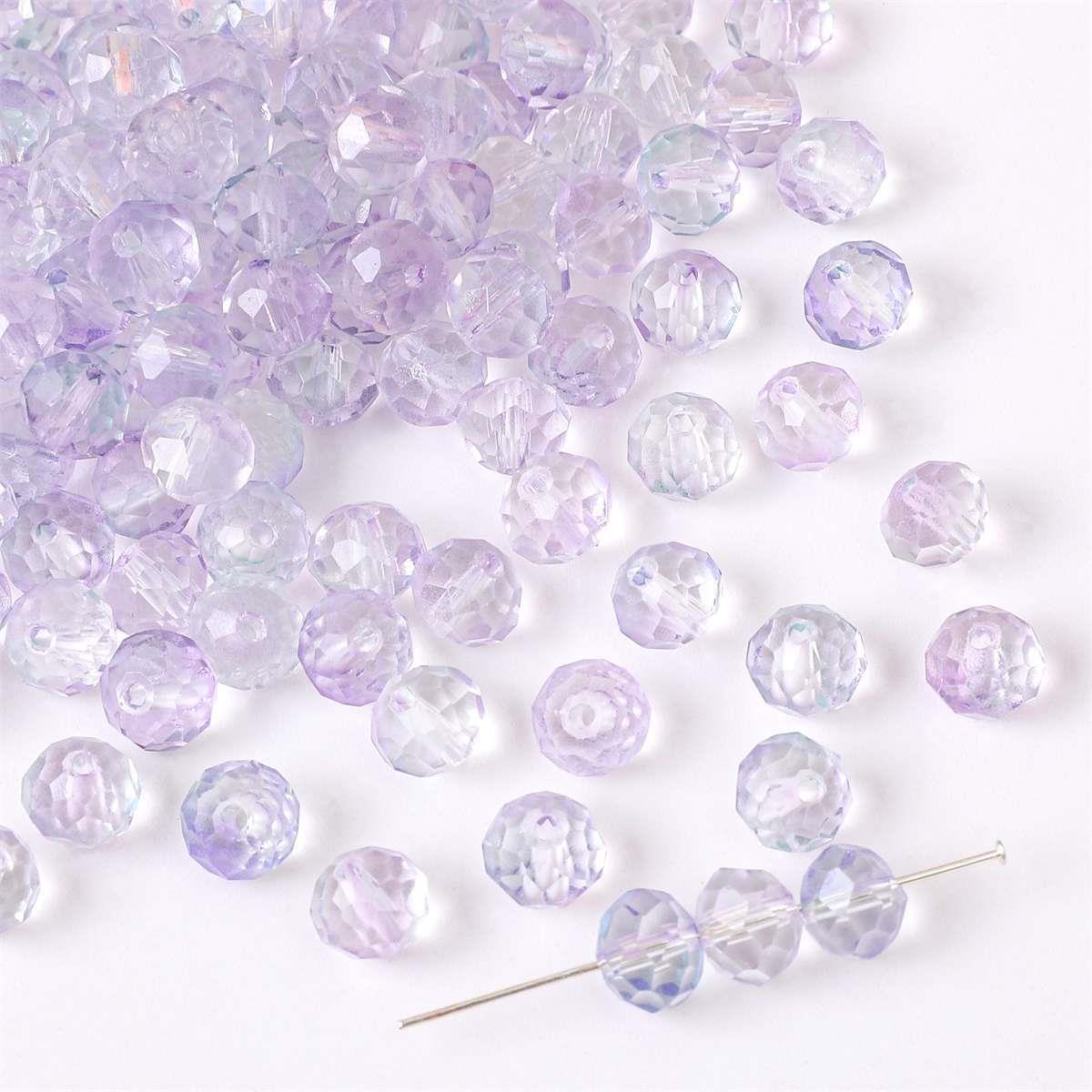 Czech Glass Beads Faceted 7 8mm Gradient Pastel Colors 50pcs 10