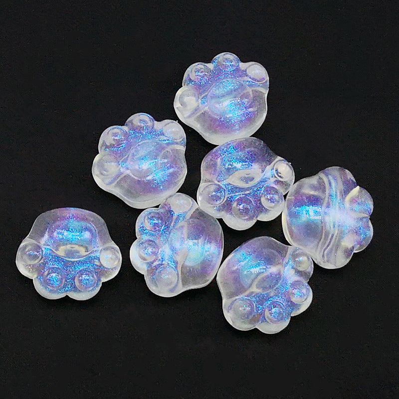 Transparent Aurora Laser Acrylic Beads Iridescent Mixed Shapes 2pcs 40