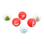 15mm Printed Christmas Silicone Beads Festive Holiday Designs 50pcs 4