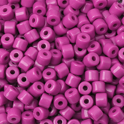 Cream Colored Pony Beads Acrylic 6mm Matte Wide Hole 50pcs 11