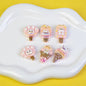 Bear Ice Cream Series Resin Beads Glossy Pastel Pink 20pcs