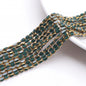 Electroplated Frosted Glass Beads 4mm x 6mm Metallic Edged 96pcs 17