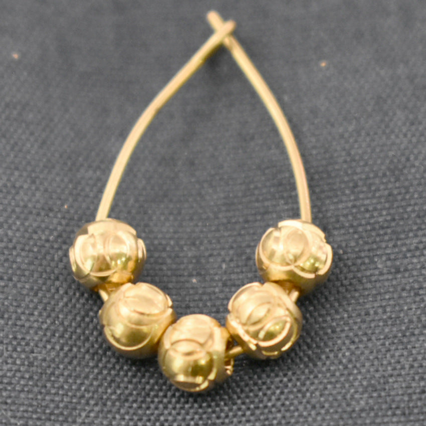 Brass Circle Cross Engraved Spacer Beads 5mm 6mm 50pcs 3