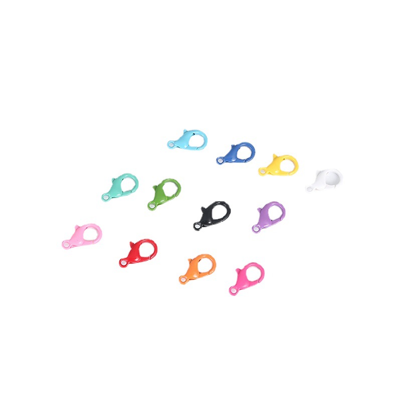 Zinc Alloy Lobster Clasp Keychain Findings 12mm Baking Painted 100pcs 5
