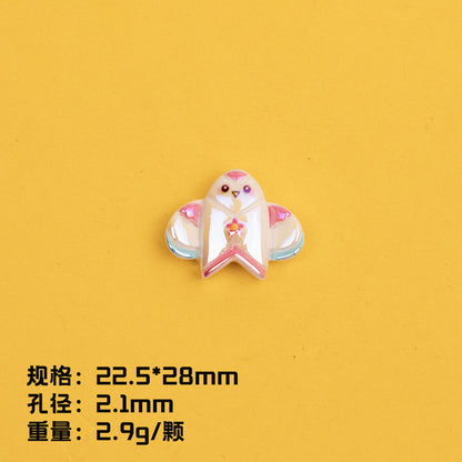 Plating Sunflower and Bus Resin Beads Glossy Multicolor 10pcs 14