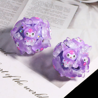 Embellished Bubblegum Beads 20mm Sanri Figures Cluster 5pcs 7