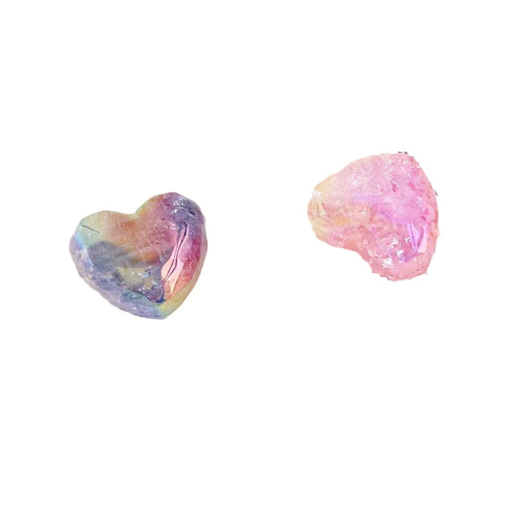 Plating Gradient Faceted Crackle Heart Acrylic Beads 22mm 50pcs 4