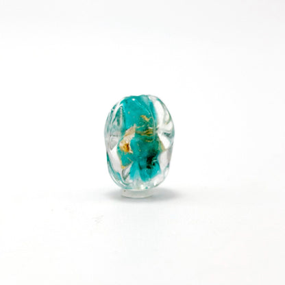 Lampwork Glass Beads Irregular Oval Gold Dust Filled 13mm 10pcs 13