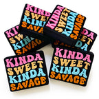 Silicone Focal Beads Kinda Sweet Kinda Savage Colorful Text 20pcs