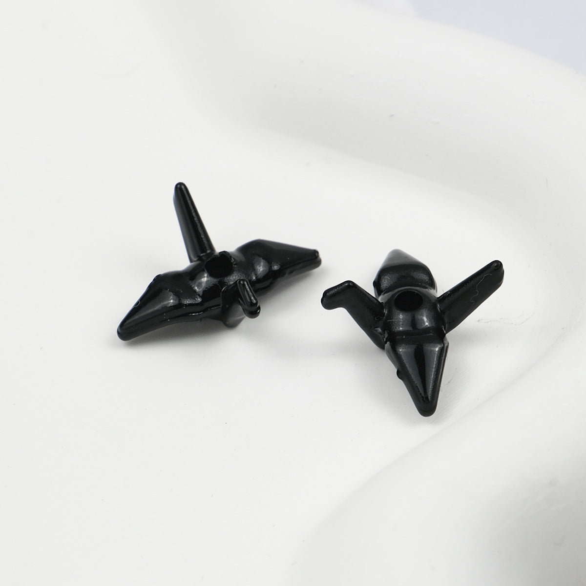 Painted Origami Crane Acrylic Beads 16mm Colorful Glossy 50pcs 14