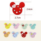Silicone Focal Beads Mickey Head Polka Dot with Heart Accent 20pcs 3
