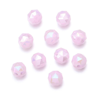 Faceted Round Glass Beads 10mm Cut Surface Multicolor 20pcs 7