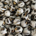 Leopard Print Bubblegum Beads 20mm Glossy Acrylic Animal Pattern 5pcs