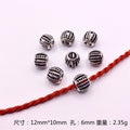 Hollow Spherical Metal Beads Large Hole Intricate Floral Cut-Out 100pcs 2
