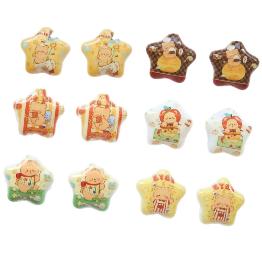Butterbar Printed Star Acrylic Beads 25mm Glossy Pastel 20pcs 5