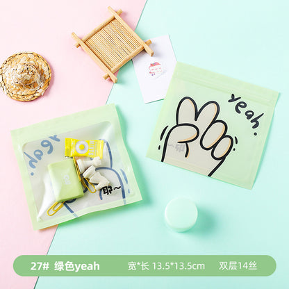 Top Seal Zip Lock Bags 13.5cm Pastel Animal Pattern 10pcs 29
