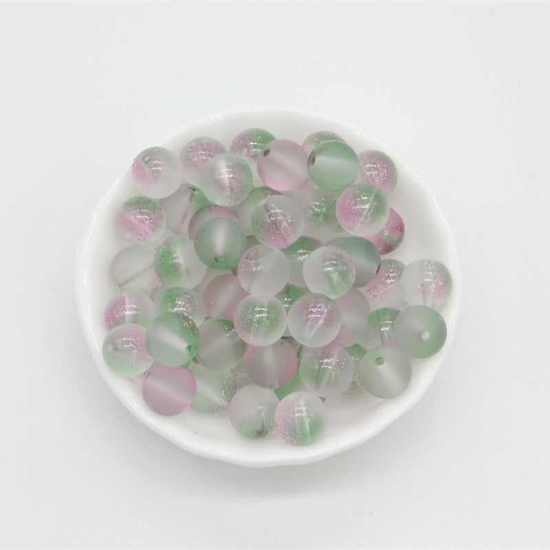Frosted Transparent Round Glass Beads 10mm Soft Matte Finish 50pcs 9