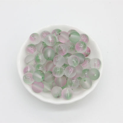 Frosted Transparent Round Glass Beads 10mm Soft Matte Finish 50pcs 9