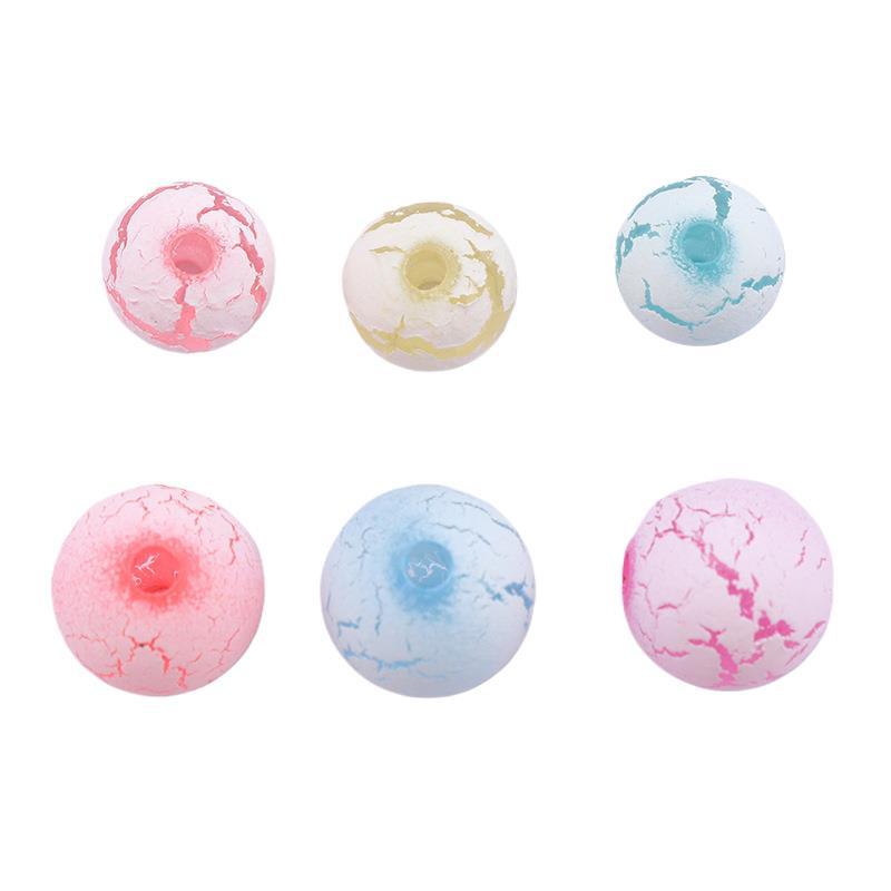 Spray Painted Crackle Acrylic Beads 8-10mm Multicolor Pastel 100pcs 5