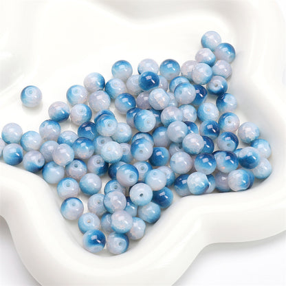 Crackle Round Glass Beads 8mm Multicolor Mixed 30pcs 29