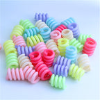 Spring Shaped Acrylic Beads 18mm Macaron Color Plastic Dreadlock 100pcs 5