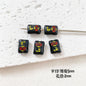 Baking Painted Potato Chips Card Metal Beads 2mm Hole 20pcs 21