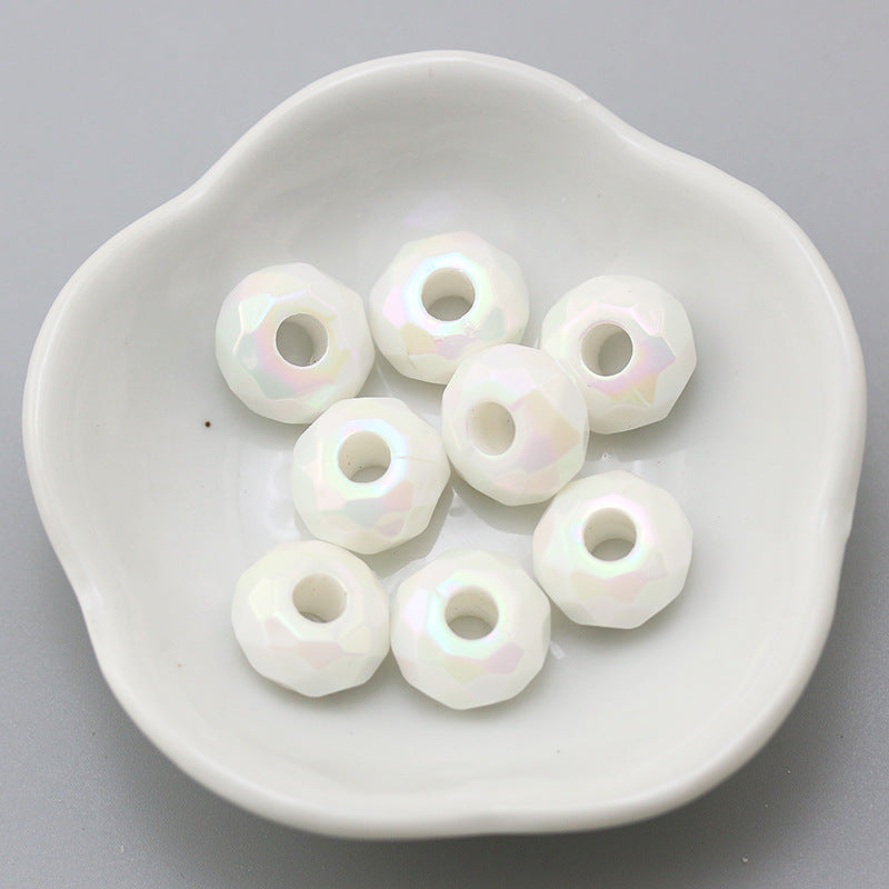 Acrylic Faceted Spacer Beads 15mm Large Hole 40pcs 6