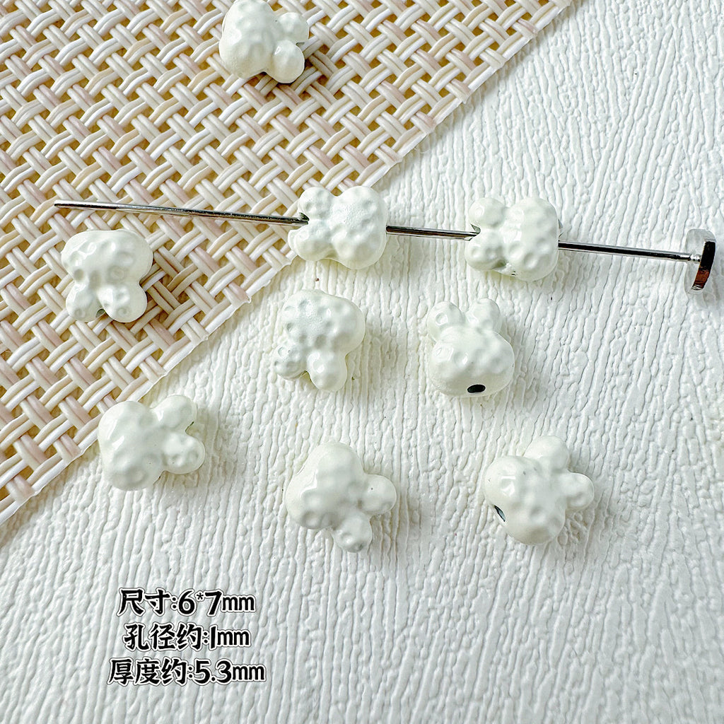 Rabbit Metal Beads 7mm Baking Painted Granular Alloy 30pcs 2