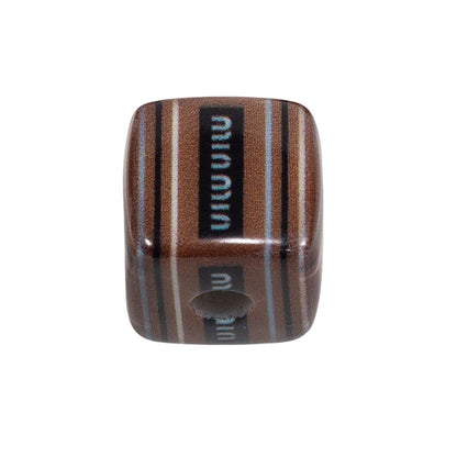 Striped Designer M Acrylic Square Beads 14mm 10pcs 23
