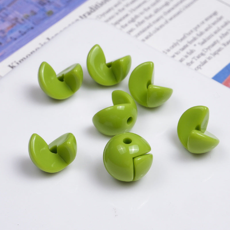 Solid Color Snap-fit Half Sphere Acrylic Beads 12mm Glossy 100pcs 12