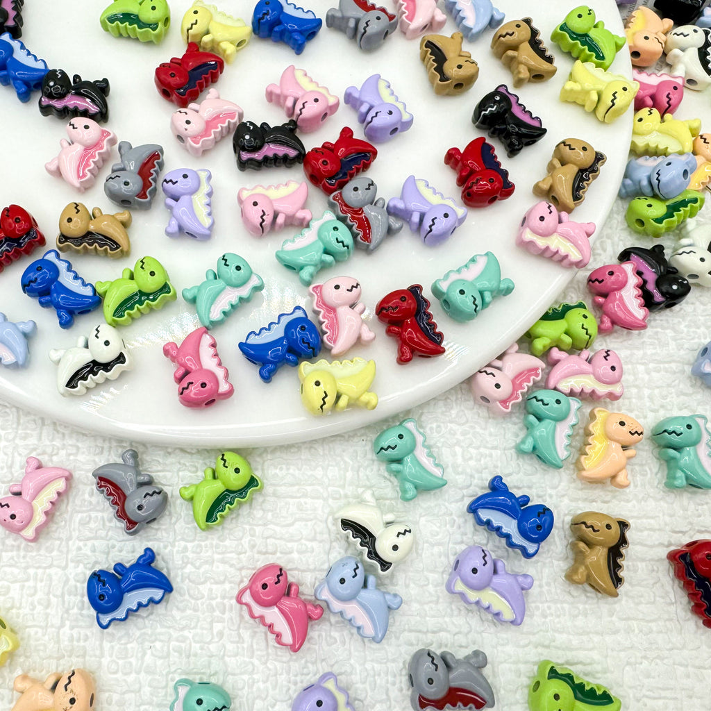 Dinosaur Metal Beads 12mm Baking Painted Enamel Alloy 10pcs 3