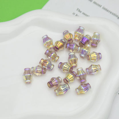 Plated Rhombus Acrylic Beads 13mm Transparent Iridescent 20pcs 10
