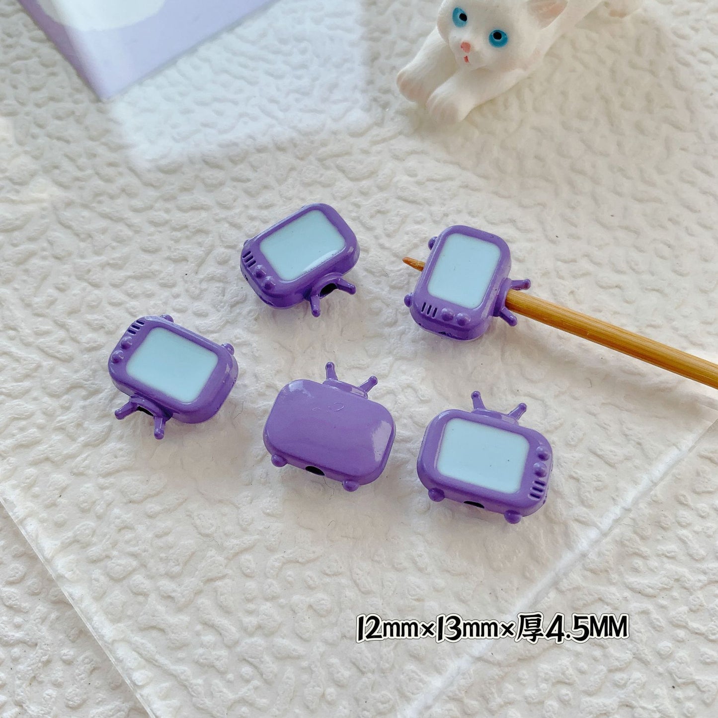 Cupcake and TV Metal Beads Painted Colorful Alloy 20pcs 21