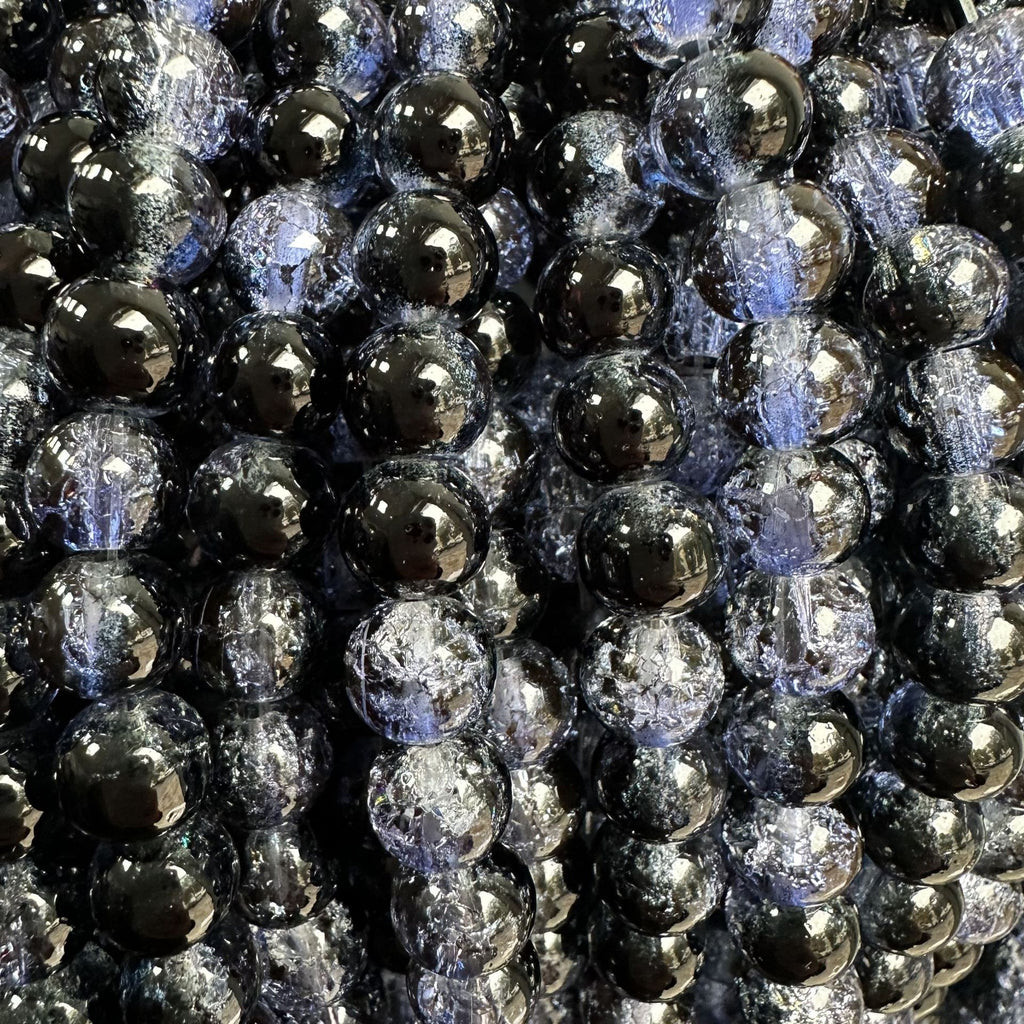 Crackle Glass Beads Round 8mm Dual Color Explosion 10 Strands 30