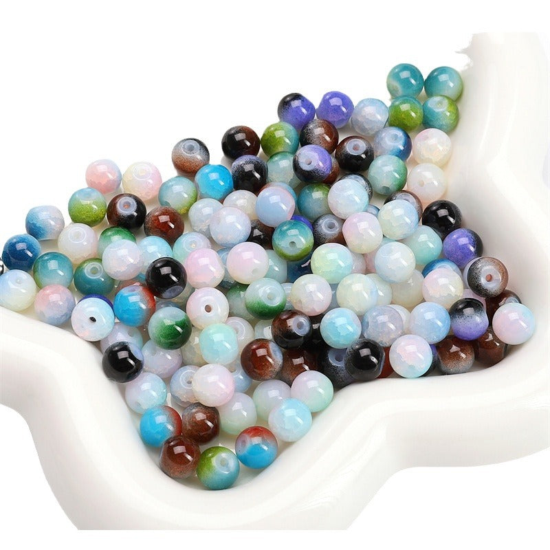Crackle Round Glass Beads 8mm Multicolor Mixed 30pcs 4