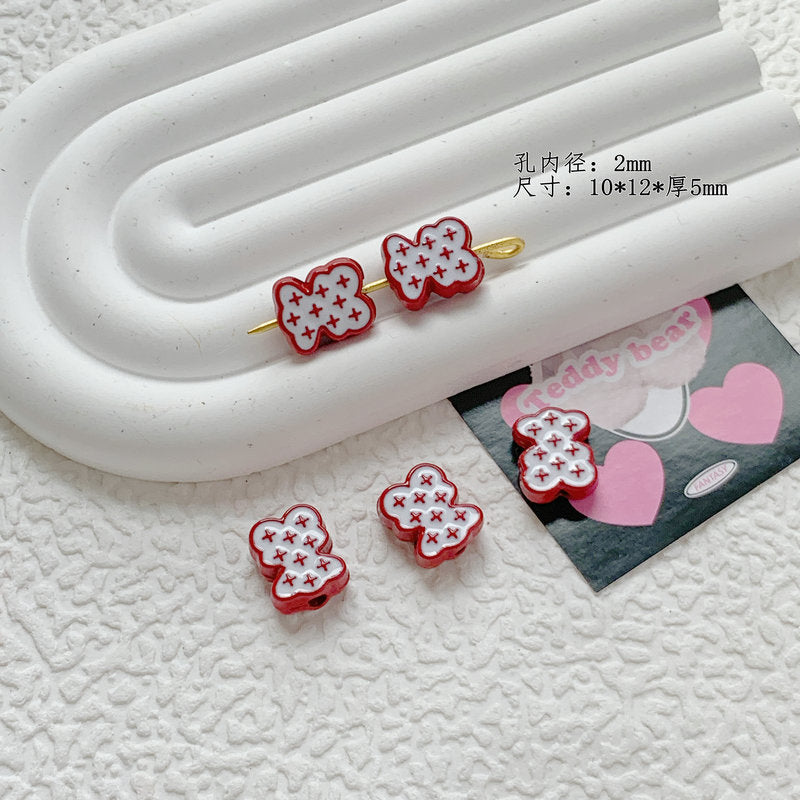 Christmas Series Metal Beads Baking Painted Alloy 20pcs 33