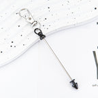 Beadable Keychain Metal Conical Bullet Shape Rose Gold Silver Gun Gray Black 4