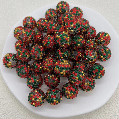 Rhinestone Bubblegum Beads 20mm Color-Mixing Resin Sparkle 50pcs 4